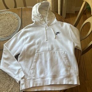 Nike club hooded sweatshirt. Mens medium. White. excellent used condition